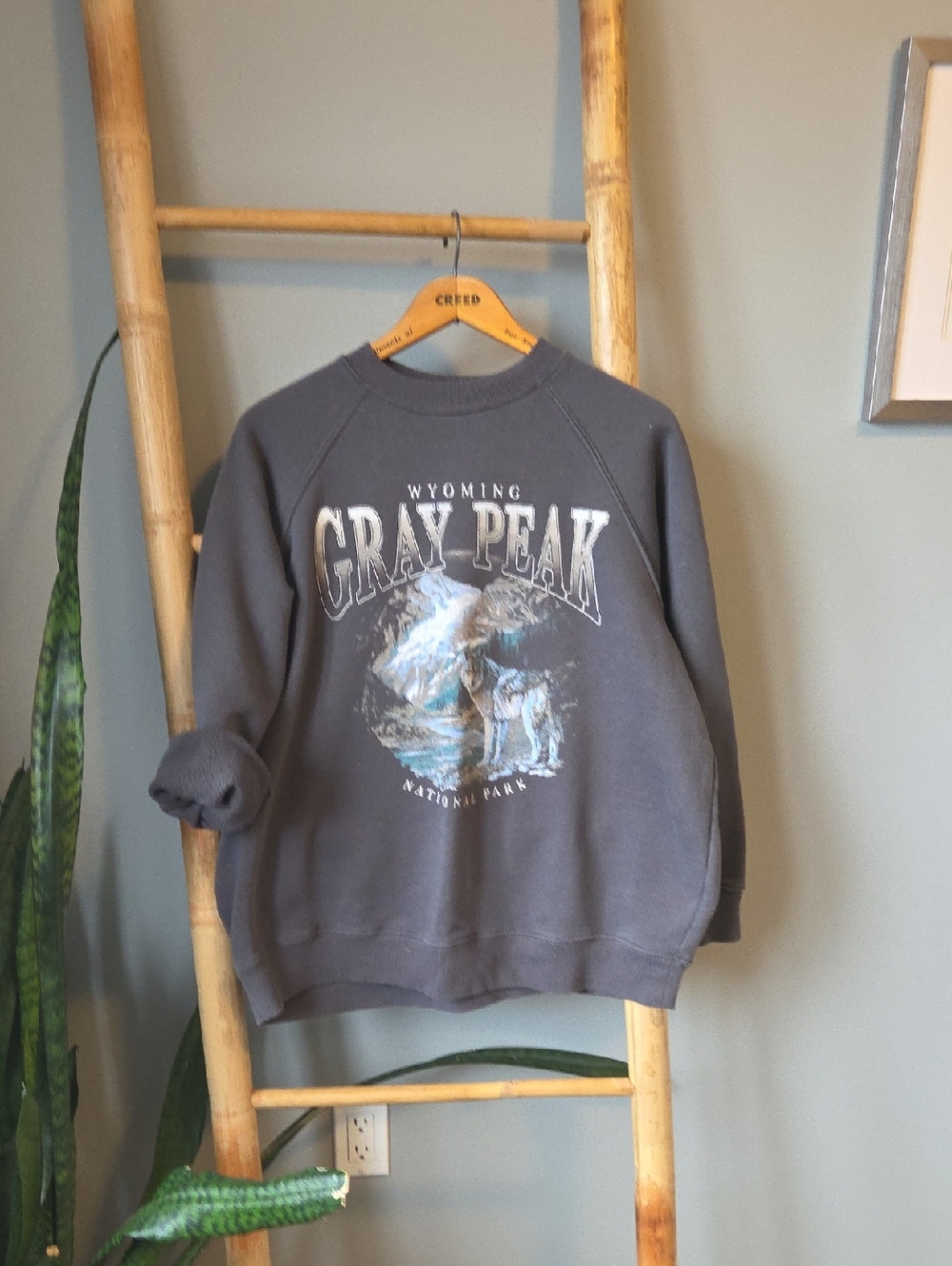 Ardene Gray Peak Wyoming Graphic Crewneck Sweatshirt